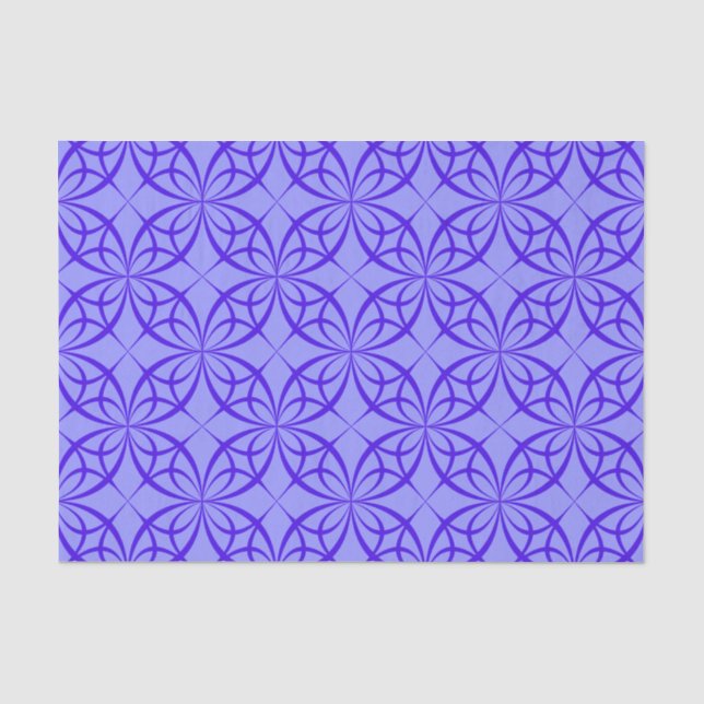 Mousseline Papier tissu de cercles géométriques violets (Recto)