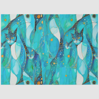 Mousseline Papier Tissu De Chat Abstrait