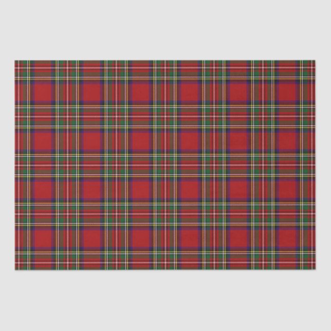 Mousseline Papier Tissu De Conception Plaid Rouge (Recto)