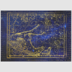 Mousseline papier tissu de constellation de chevaux et de dau