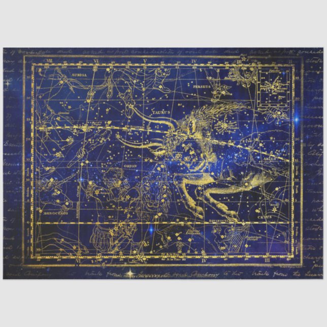 Mousseline papier tissu de constellation de taurus (Recto)