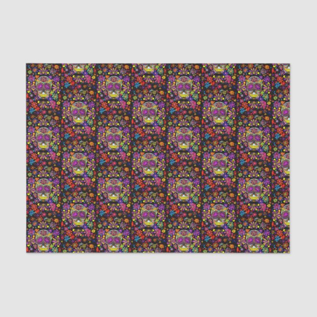 Mousseline Papier Tissu de crâne de sucre (Recto)