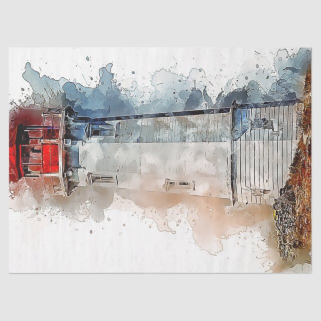 Mousseline Papier Tissu de découpage couleur d'aquarelle d'oc (Recto)