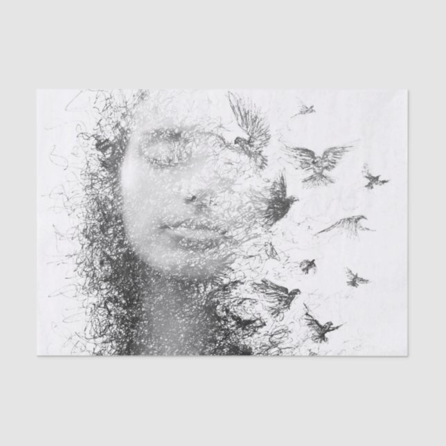 Mousseline Papier Tissu De Découpage De Mobilier De Visage De (Recto)