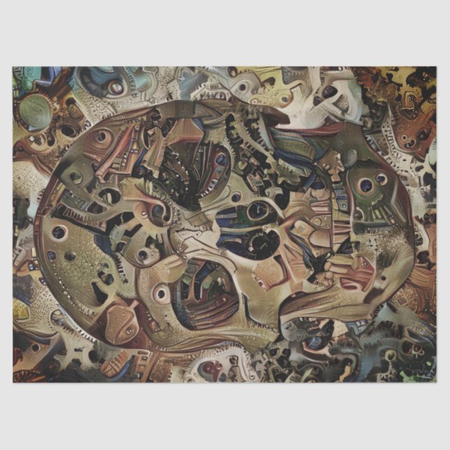 Mousseline Papier Tissu de découpage du crâne vapeur (Recto)