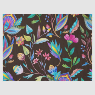 Mousseline Papier Tissu De Découpage vintage Fleurs Foncé