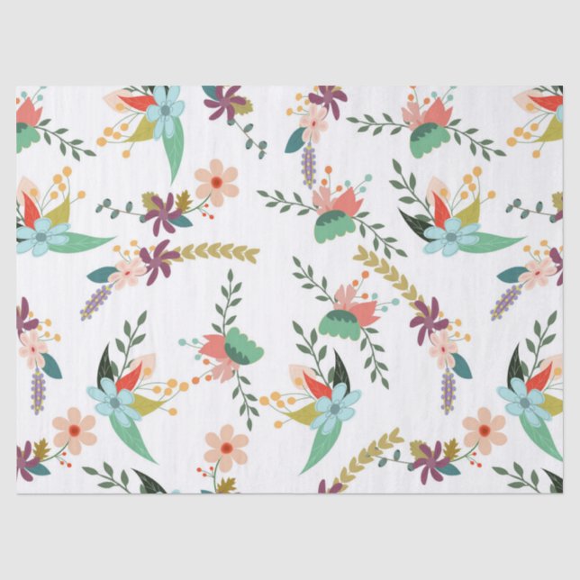 Mousseline papier tissu de fleurs de printemps (Recto)