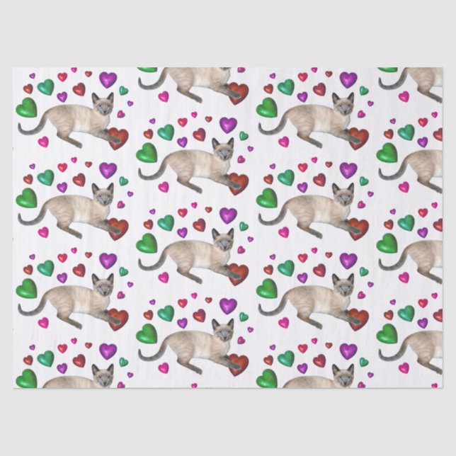 Mousseline Papier Tissu de Kitten Hearts (Recto)