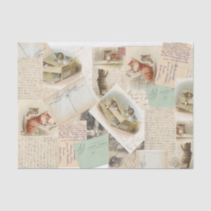 Mousseline Papier Tissu de la carte postale française vintage