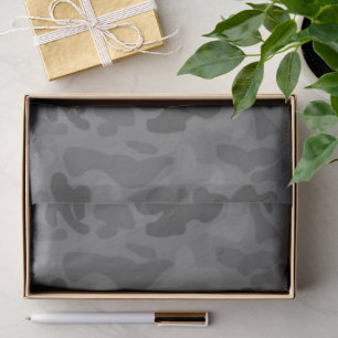 Mousseline Papier Tissu de la partie Motif de Camo noir