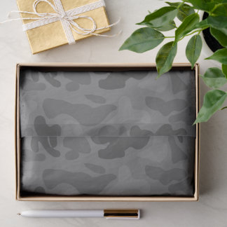 Mousseline Papier Tissu de la partie Motif de Camo noir