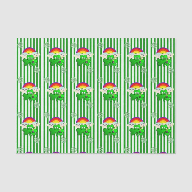 Mousseline Papier Tissu de la Saint Patrick Clover (Recto)