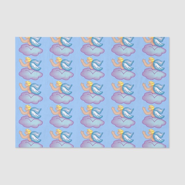 Mousseline Papier Tissu de l'ange bébé (Recto)