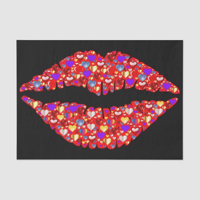 Mousseline papier tissu de lèvres d'amour (Recto)