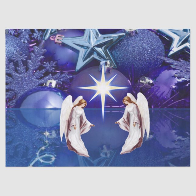 Mousseline Papier Tissu de Noël, Ange (Recto)