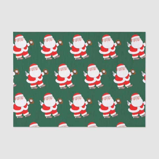 Mousseline Papier Tissu de Noël de baseball (Recto)