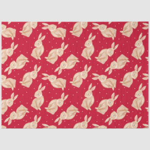 Mousseline Papier Tissu De Noël Lapin Cute