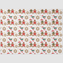 Papier Tissu de Noël Motif Gâteau au Gingembre