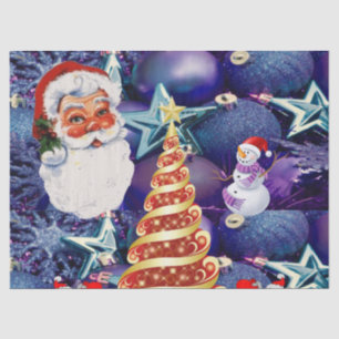 Mousseline Papier Tissu de Noël, Père Noël