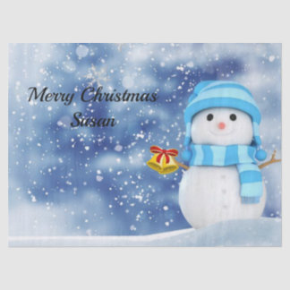 Mousseline Papier Tissu de Noël, Snowman