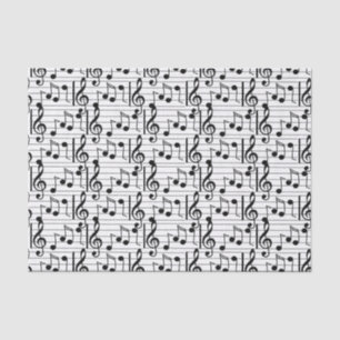 Mousseline Papier Tissu de note de musique