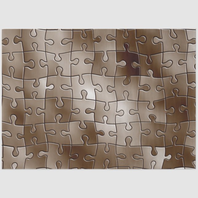 Mousseline papier tissu de pièces de puzzle brun (Recto)