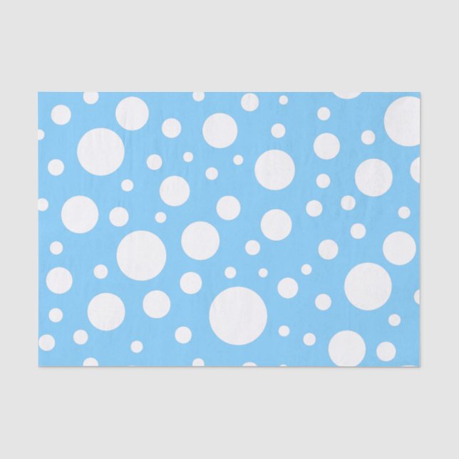 Mousseline Papier Tissu de points bleus (Recto)