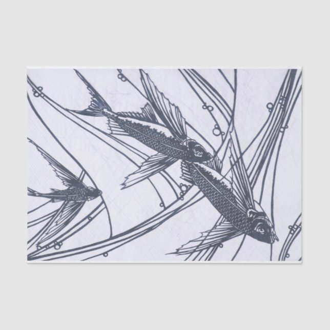 Mousseline Papier Tissu de poisson volant (Recto)