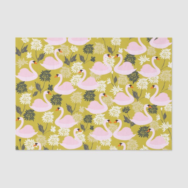 Mousseline Papier Tissu De Swan Rose (Recto)