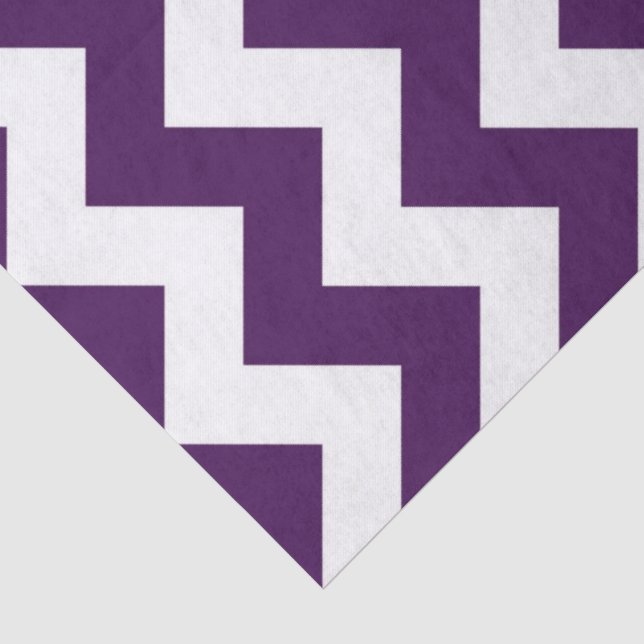 Mousseline Papier Tissu de Zigzag violet et blanc (Détail)