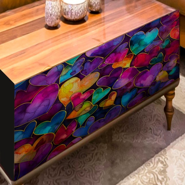 Mousseline Papier Tissu Découpage Coeurs arc-en-ciel (Créateur téléchargé)