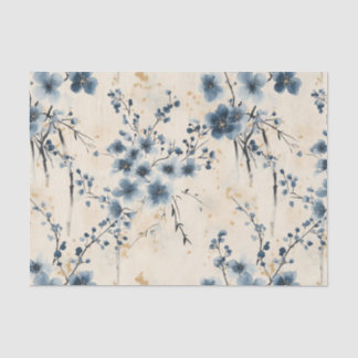 Mousseline Papier Tissu Découpage de la glycine bleue