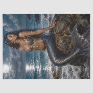 Mousseline Papier Tissu Découpage Mermaid au Clair de Lune | 