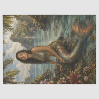 Mousseline Papier Tissu Découpage Sirène Tropicale | Côté Mer