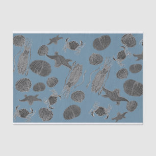 Mousseline Papier Tissu Découpage Vie Mer