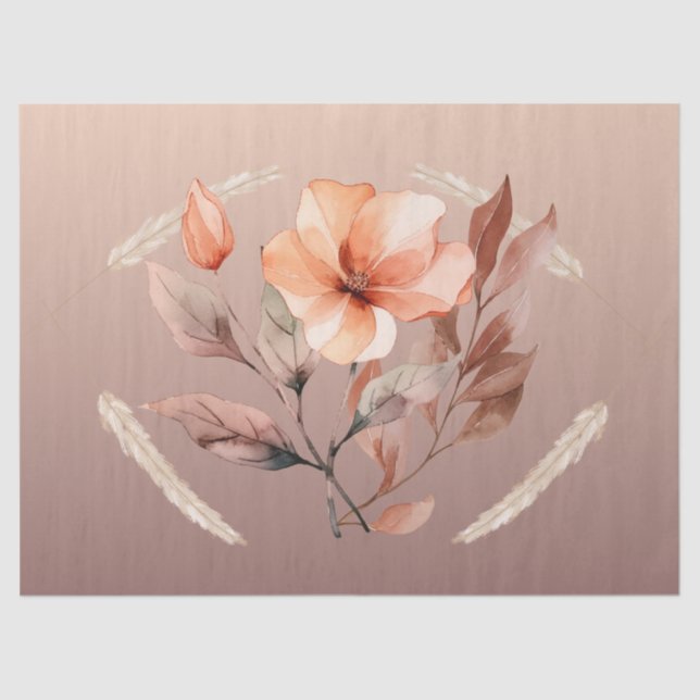 Mousseline Papier Tissu Design Country couleur chaude (Recto)