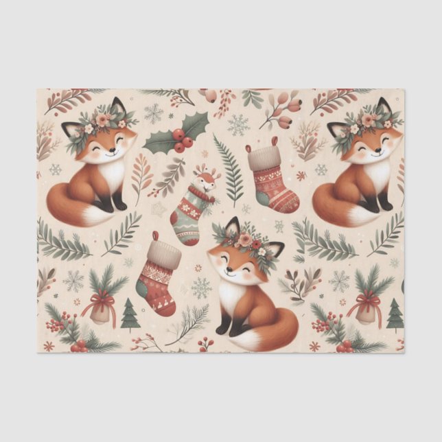 Mousseline papier tissu design pour renard doux (Recto)