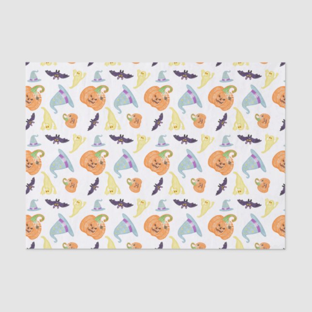 Mousseline Papier Tissu D'Halloween (Recto)