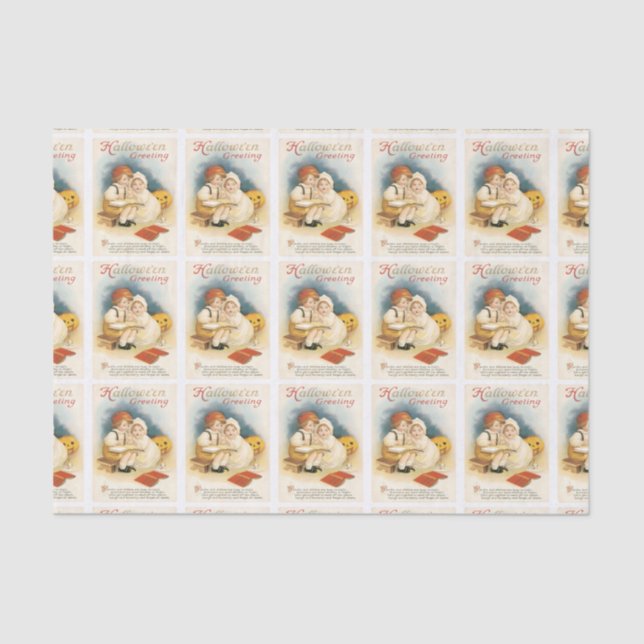 Mousseline Papier Tissu D'Halloween De Nuit (Recto)