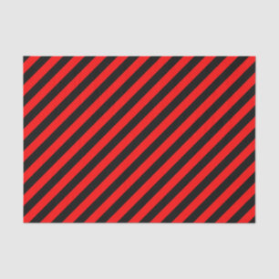 Mousseline Papier Tissu Diagonal Rouge/Noir