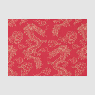 Mousseline Papier Tissu Dragon Japonais L'artisanat exotiqu