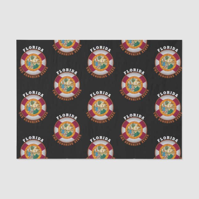 Mousseline PAPIER TISSU DRApeau de Floride (Recto)