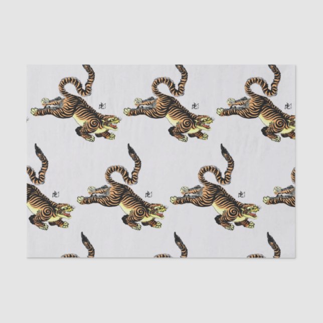MOUSSELINE PAPIER TISSU DU TIGER JAPONAIS (Recto)