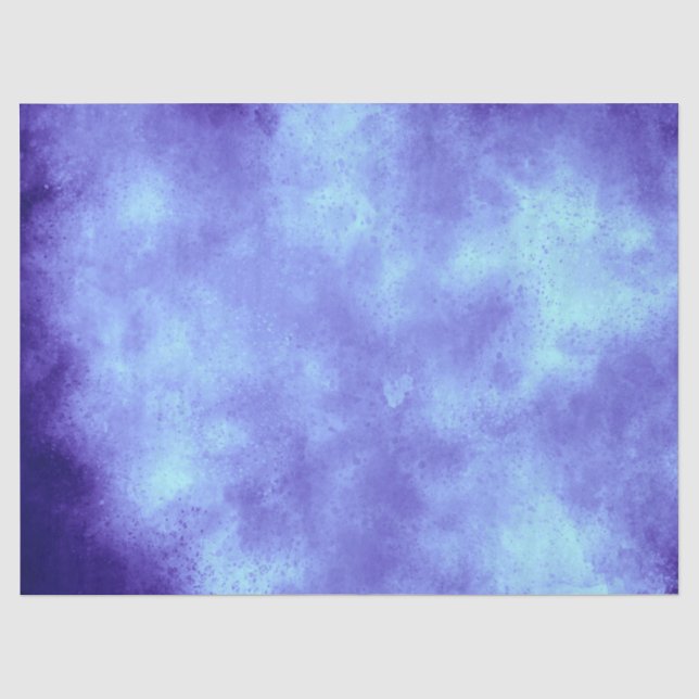 Mousseline Papier Tissu Effet Nuage Tempête Bleue (Recto)