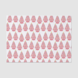 Mousseline Papier Tissu en céramique rose Xmas Trees