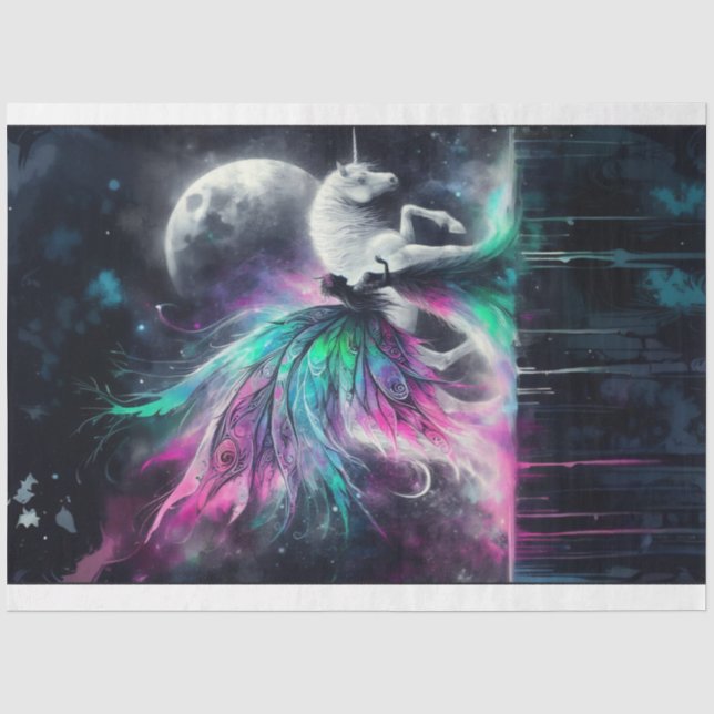 Mousseline Papier Tissu Fairy Moon Pegasus (Recto)