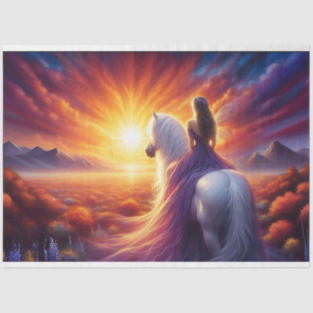 Mousseline Papier Tissu Fairy Sunset (Recto)