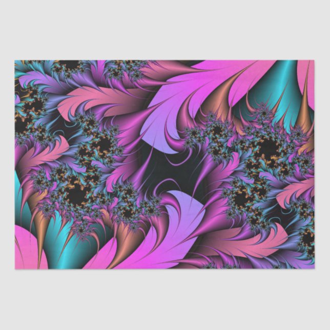 Mousseline Papier Tissu Fille Plumes (Recto)