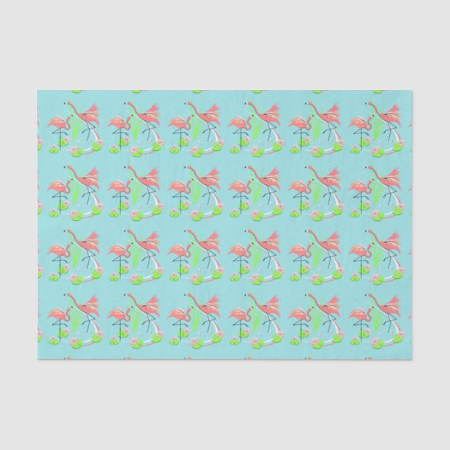 Mousseline Papier tissu Flamant rose Fandango Multi Duo (Recto)