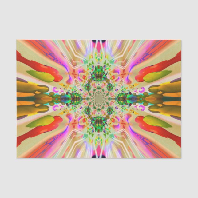 Mousseline Papier Tissu Flares Couleurs (Recto)